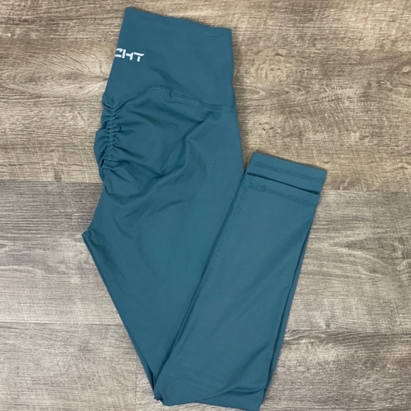 ECHT Pants - ECHT M. BLUE HIGH WAISTED WORKOUT SCRUNCH LEGGINGS